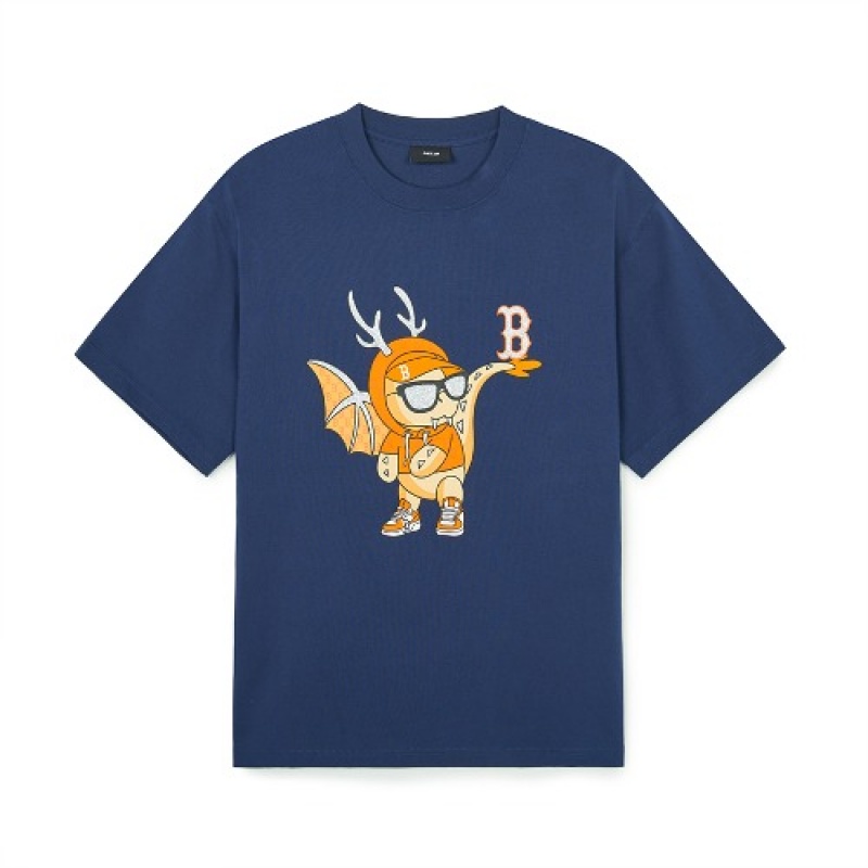 MLB Newyear Dragon Overfit T Shirts Blue | USA_MLB27207