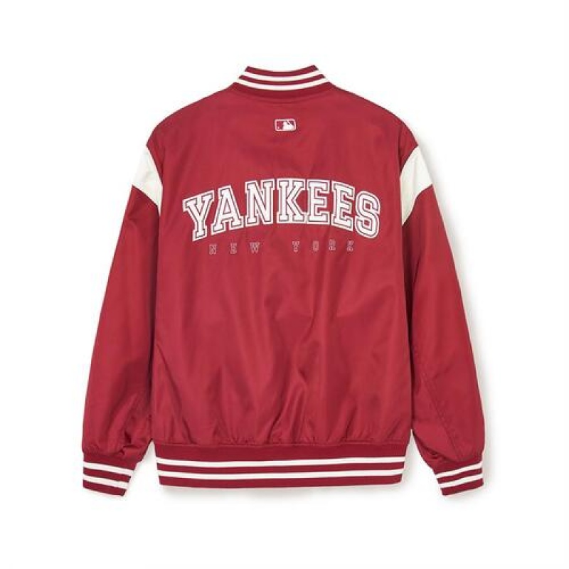 MLB Nylon Basic Shoulder Blocking Varsity Outerwear Red | USA_MLB74782