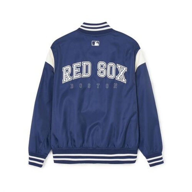 MLB Nylon Basic Shoulder Blocking Varsity Outerwear Blue | USA_MLB58622