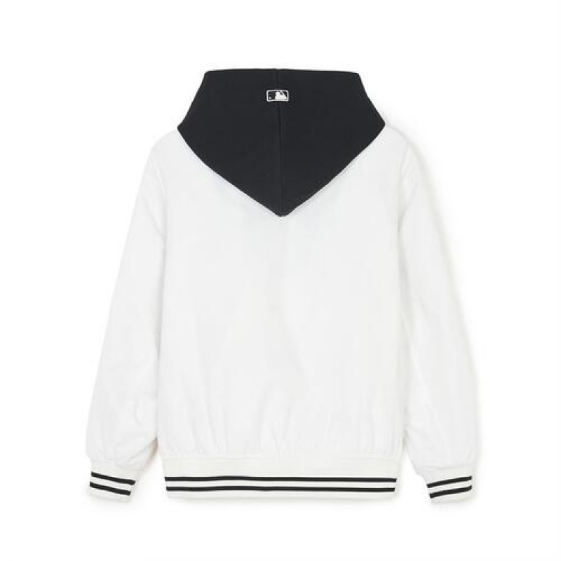 MLB Nylon Hood Varsity Outerwear White | USA_MLB88779