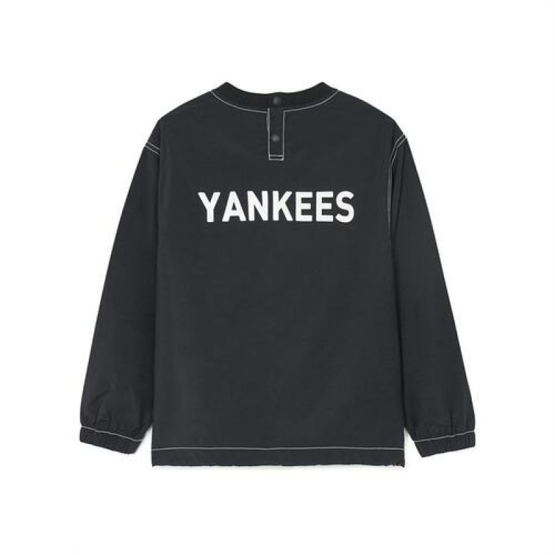 MLB Outdoor Woven Sweatshirt Tops Black | USA_MLB37684