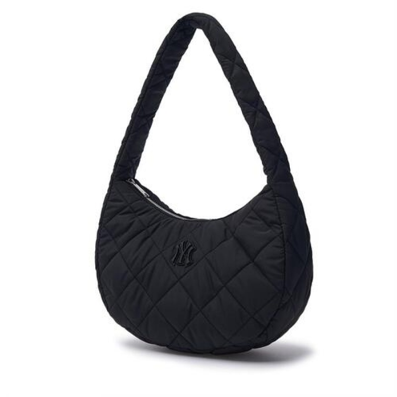 MLB Padding Quilted Hobo Bags Black | USA_MLB18955