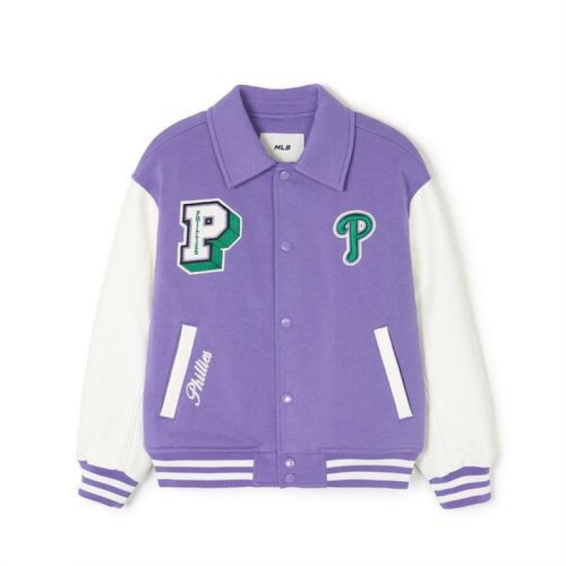 MLB Pop Varsity Padding Jumper Outerwear Purple | USA_MLB70416