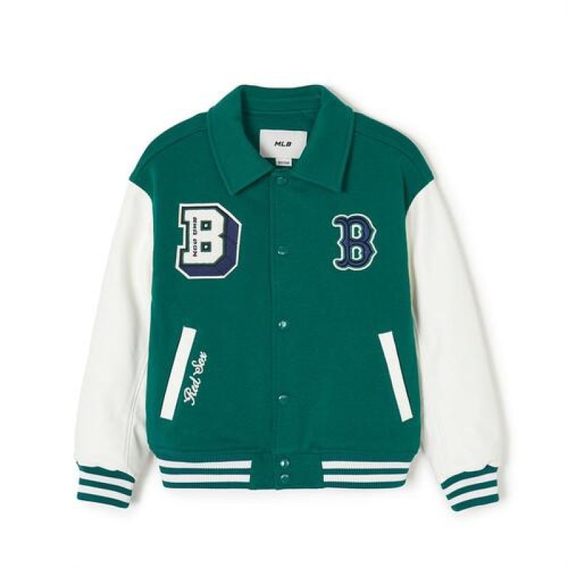 MLB Pop Varsity Padding Jumper Outerwear Green | USA_MLB63940