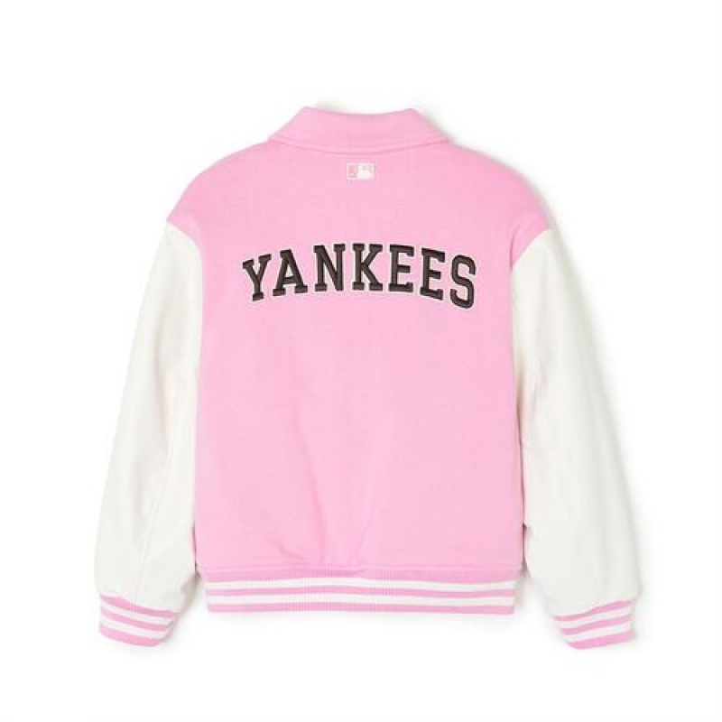 MLB Pop Varsity Padding Jumper Outerwear Pink | USA_MLB83015