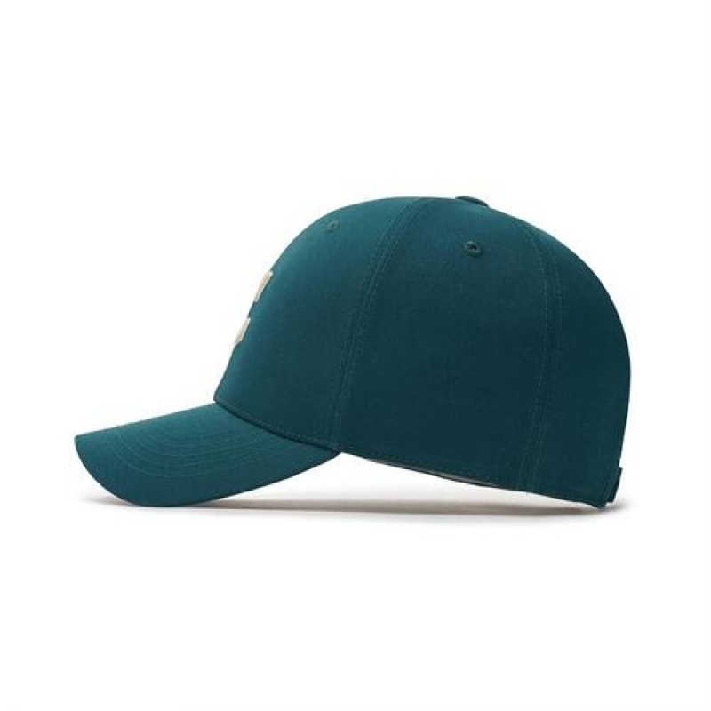 MLB Premium Basic Small Logo Structured Baseball Caps Green | USA_MLB76827