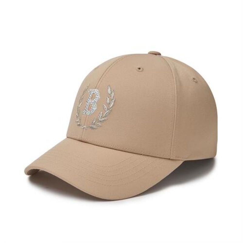 MLB Premium Varsity Emblem Structured Baseball Caps Beige | USA_MLB43601