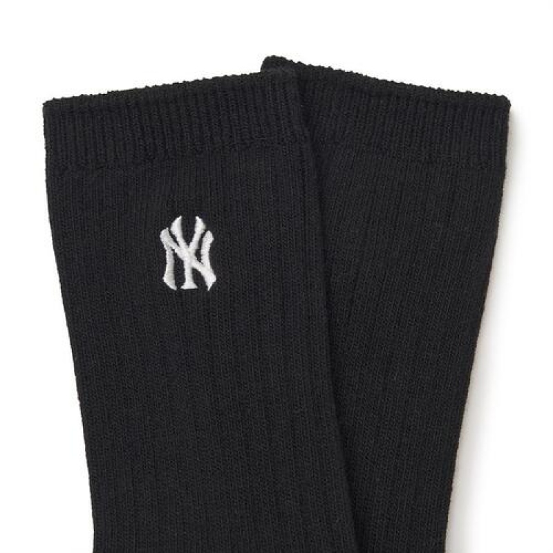 MLB Ribbed 3ea Socks Accessories Black | USA_MLB46459