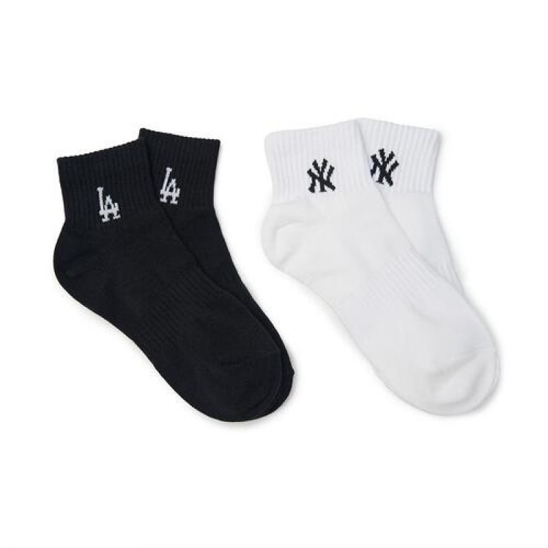 MLB Small Logo Short 2pairs Set Socks Black | USA_MLB20984