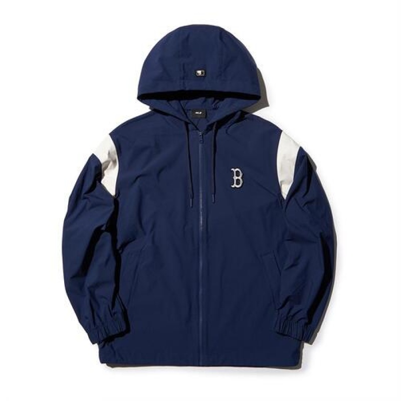 MLB Sportive Varsity Shoulder Block Windbreaker Outerwear Blue | USA_MLB80855