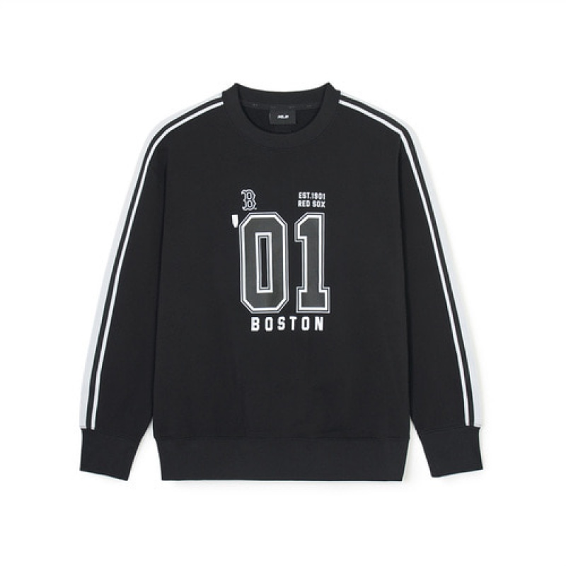 MLB Sportvie Varsity Overfit Track Sweatshirts Black | USA_MLB48676