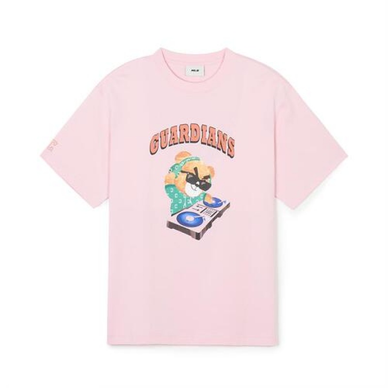 MLB Summer Mega Bear Overfit T Shirts Pink | USA_MLB93307