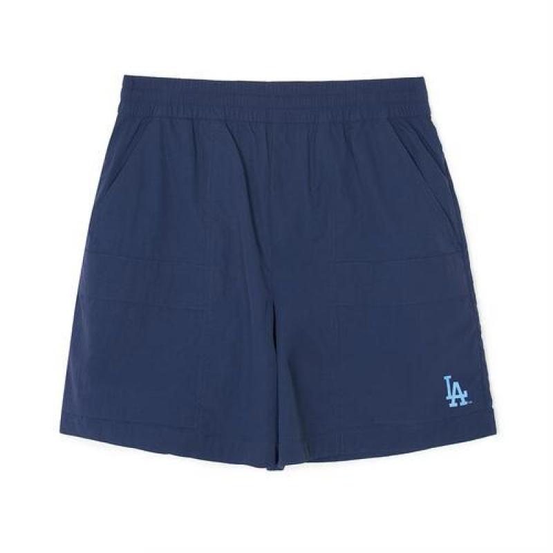 MLB Varsity Basic 7.5in Nylon Woven Shorts Bottoms Navy | USA_MLB35858