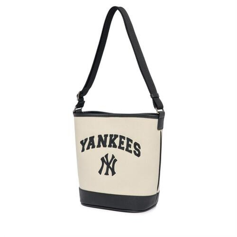 MLB Varsity Basic Canvas Tote Bags White / Black | USA_MLB81647