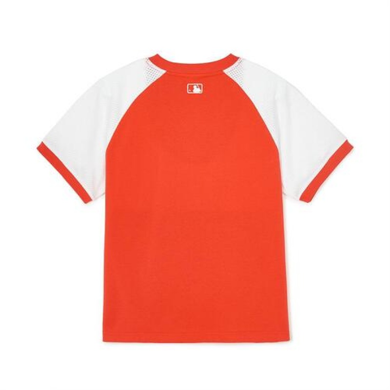 MLB Varsity Big Logo T Shirt Tops Orange | USA_MLB21026