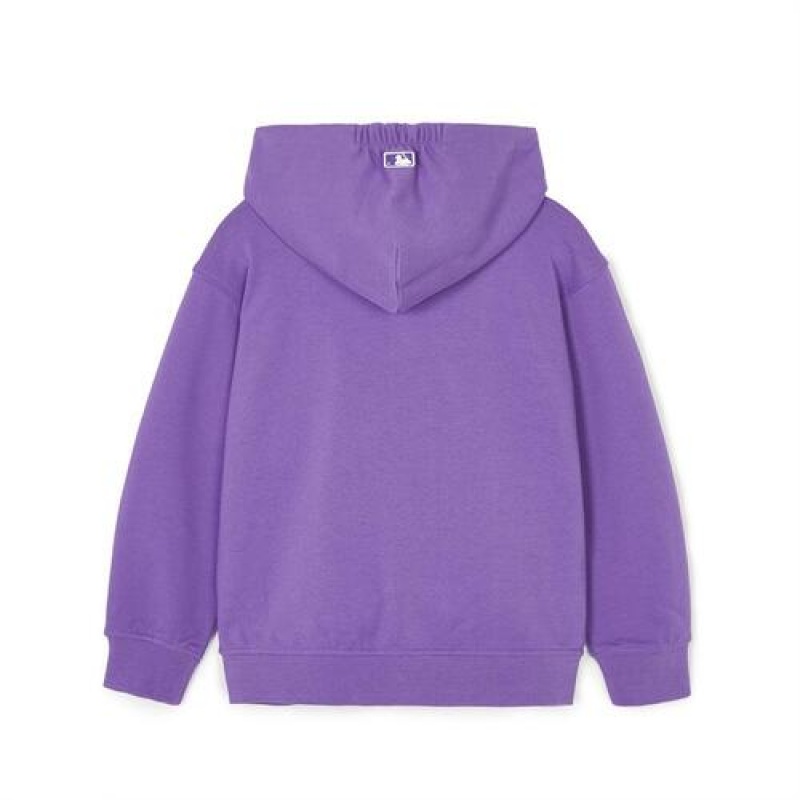 MLB Varsity Button Hoodie Tops Purple | USA_MLB41484