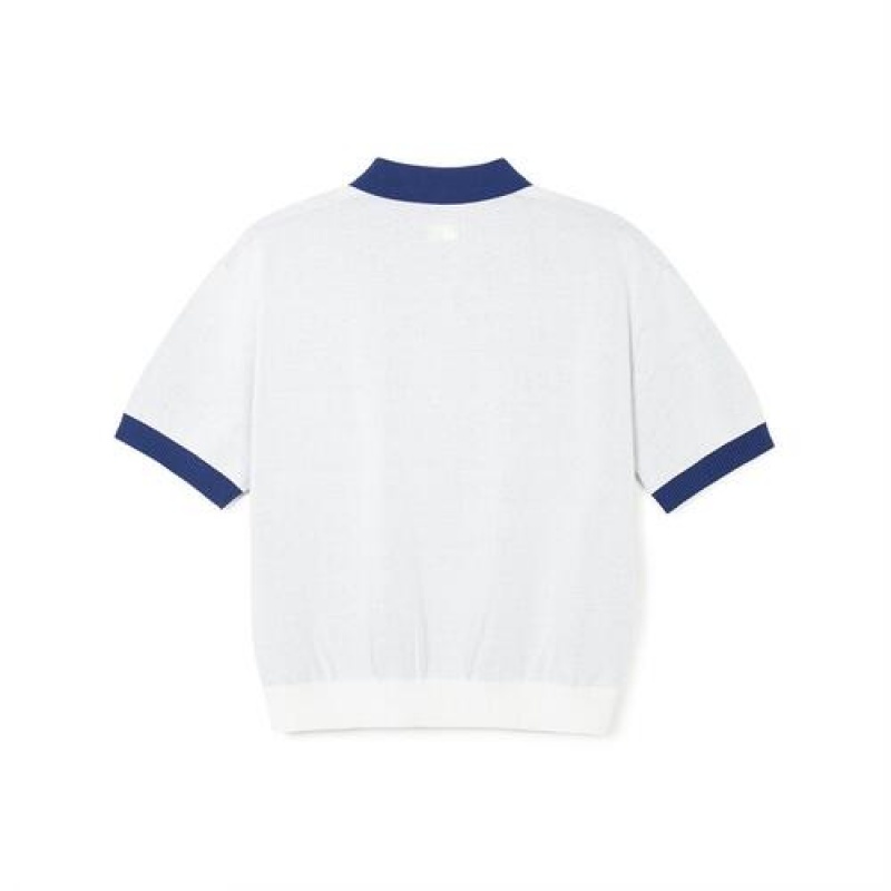 MLB Varsity Collar Sweater T Shirts White | USA_MLB37178