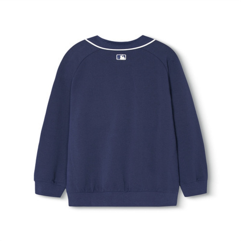 MLB Varsity Collar Sweatshirt Tops Navy | USA_MLB90997