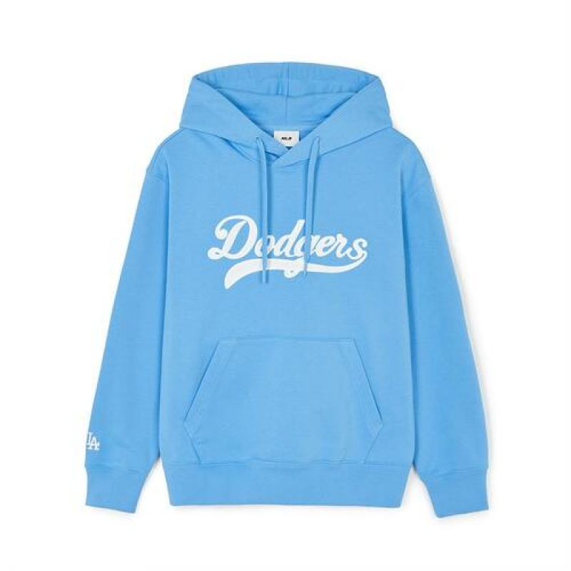 MLB Varsity Cursive Over Fit Hoodie Blue | USA_MLB23654