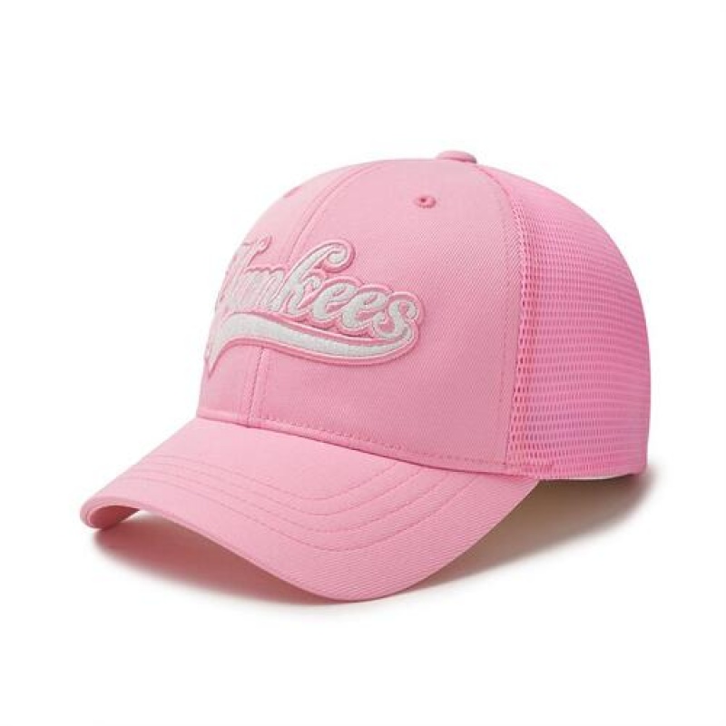 MLB Varsity Cursive Trucker Cap Pink | USA_MLB70563