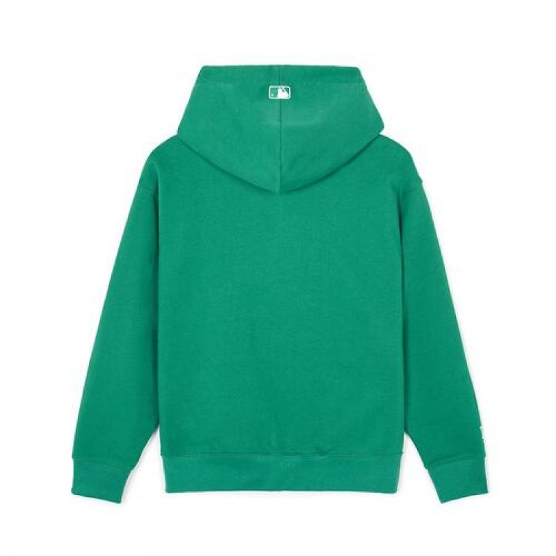 MLB Varsity Front Graphic Overfit Hood Zip Up Hoodie Green | USA_MLB66788