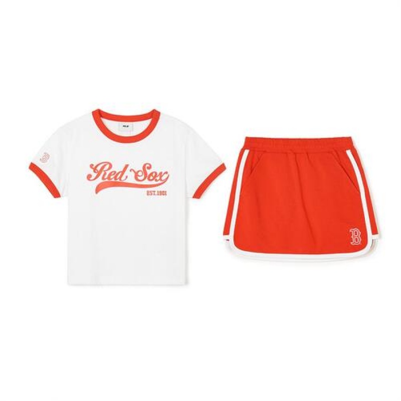 MLB Varsity Girls\' Sportive Skirt Set Up Bottoms Orange | USA_MLB71392