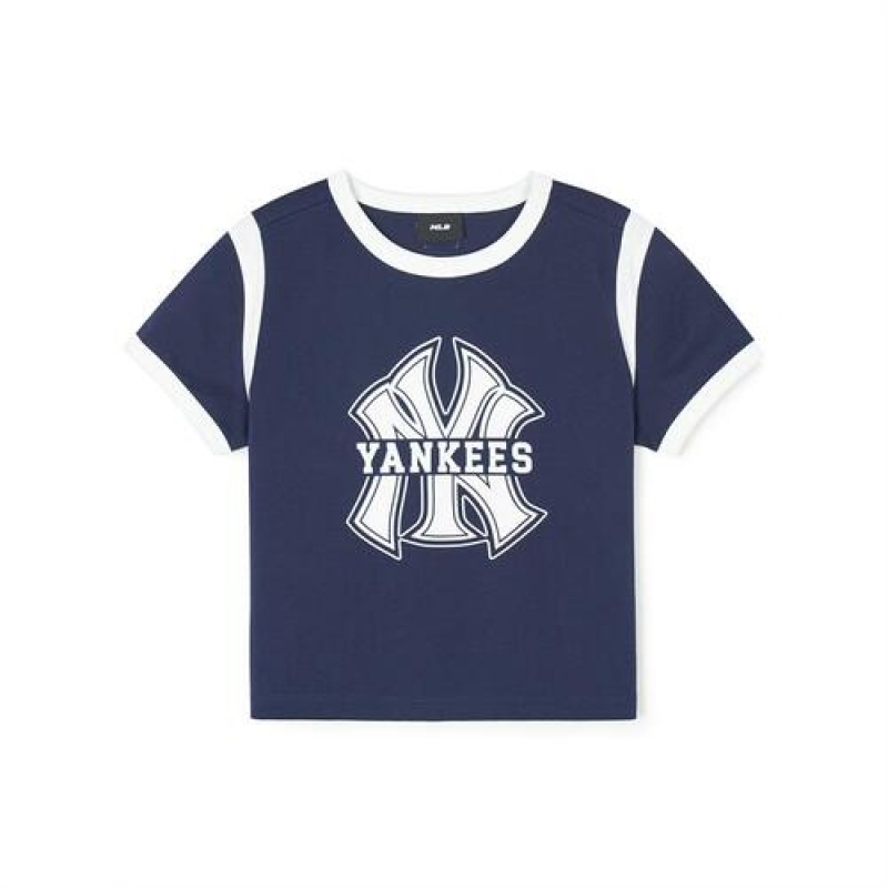 MLB Varsity Girl's T Shirt Set Up Bottoms Navy | USA_MLB33195