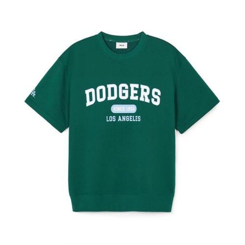 MLB Varsity Half Sleeve Sweatshirts T Shirts Green | USA_MLB53934