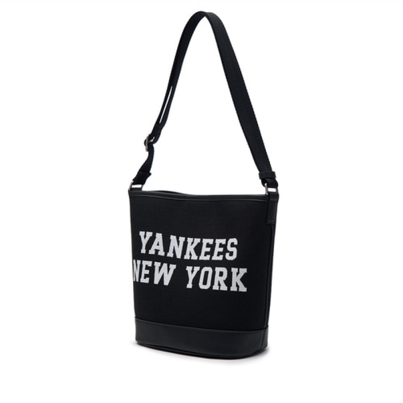 MLB Varsity Jacquard Canvas Crossbody Bags Black | USA_MLB64830