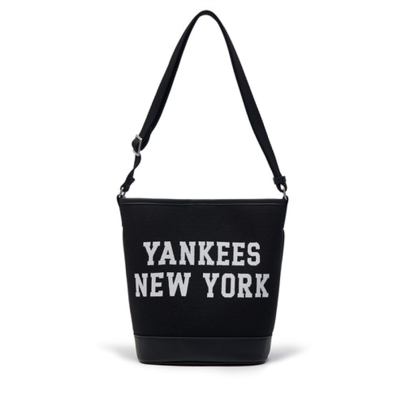 MLB Varsity Jacquard Canvas Crossbody Bags Black | USA_MLB64830