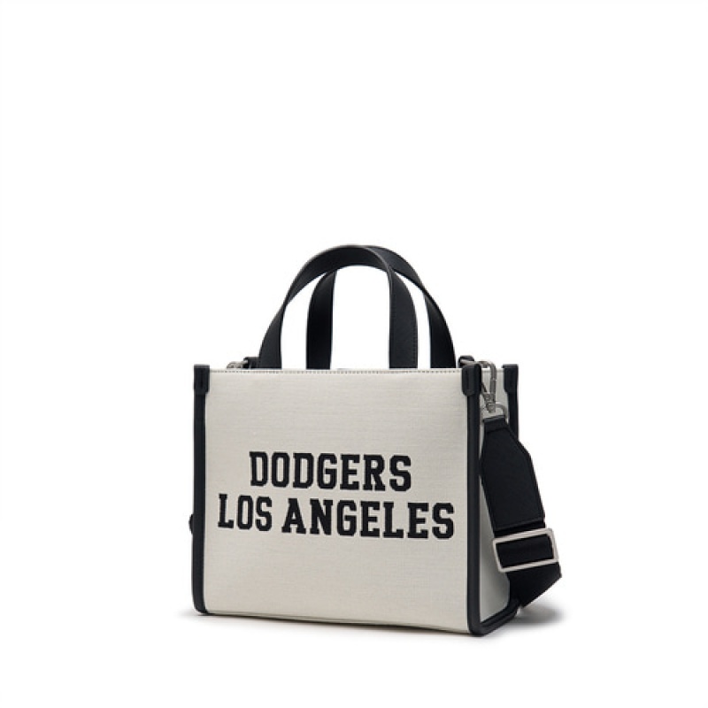 MLB Varsity Jacquard Canvas Small Tote Bags White | USA_MLB74026