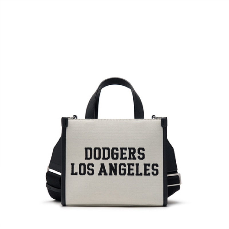 MLB Varsity Jacquard Canvas Small Tote Bags White | USA_MLB74026