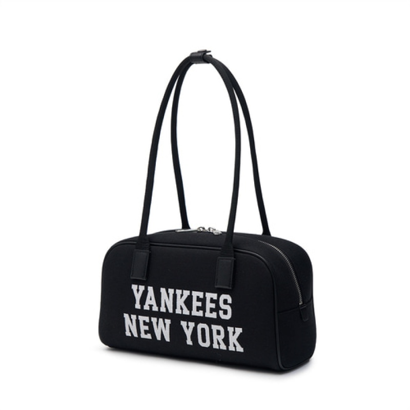 MLB Varsity Jacquard Canvas Square Tote Bags Black | USA_MLB39794