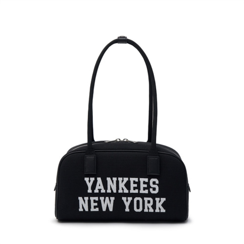 MLB Varsity Jacquard Canvas Square Tote Bags Black | USA_MLB39794