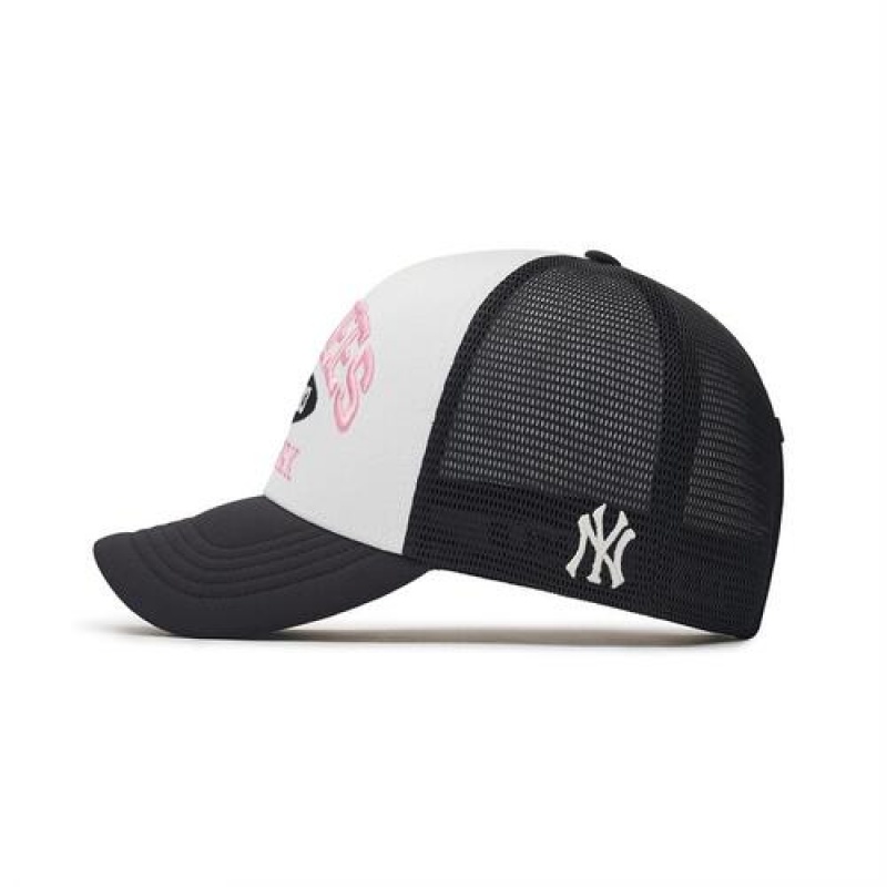 MLB Varsity Lettering Baseball Caps White / Black | USA_MLB76807