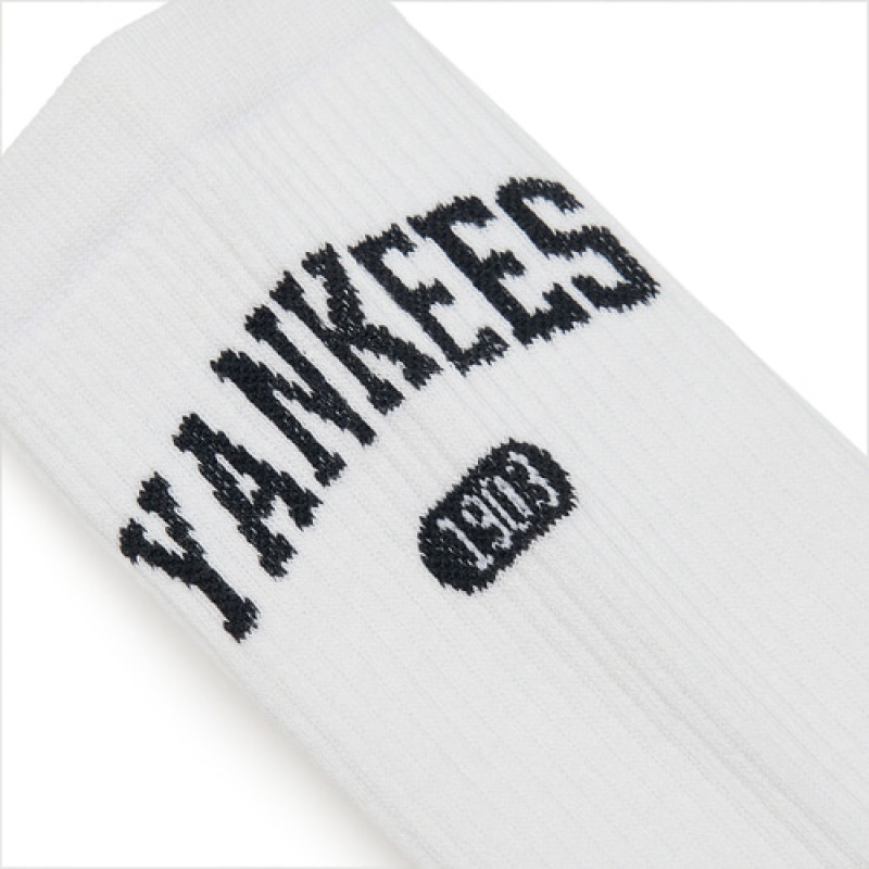 MLB Varsity Lettering Mid Socks White | USA_MLB42232