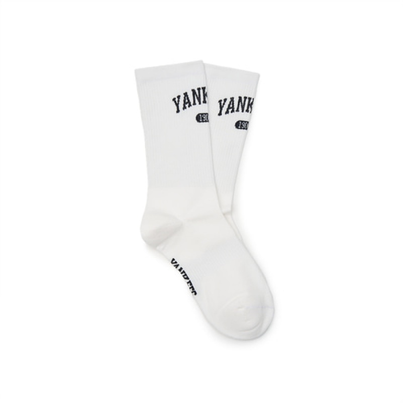 MLB Varsity Lettering Mid Socks White | USA_MLB42232