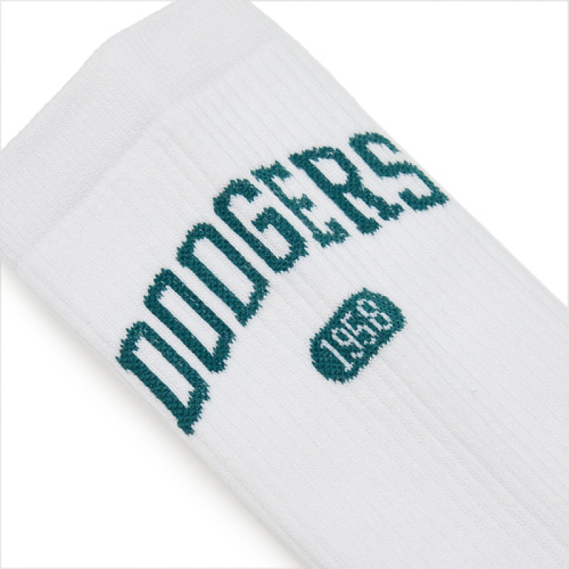 MLB Varsity Lettering Mid Socks White | USA_MLB22884