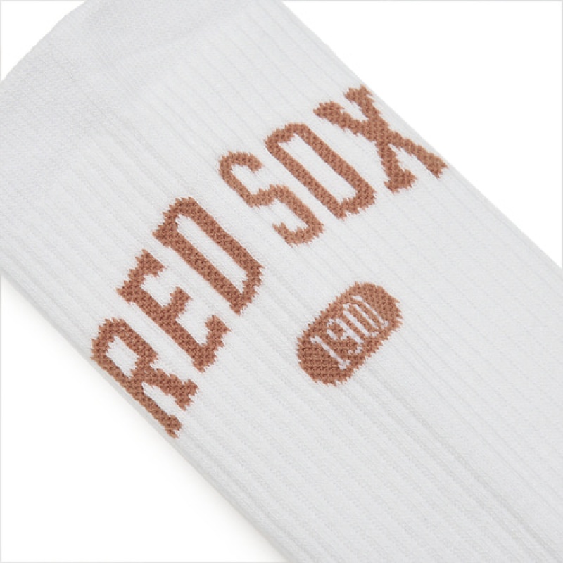 MLB Varsity Lettering Mid Socks White | USA_MLB11825