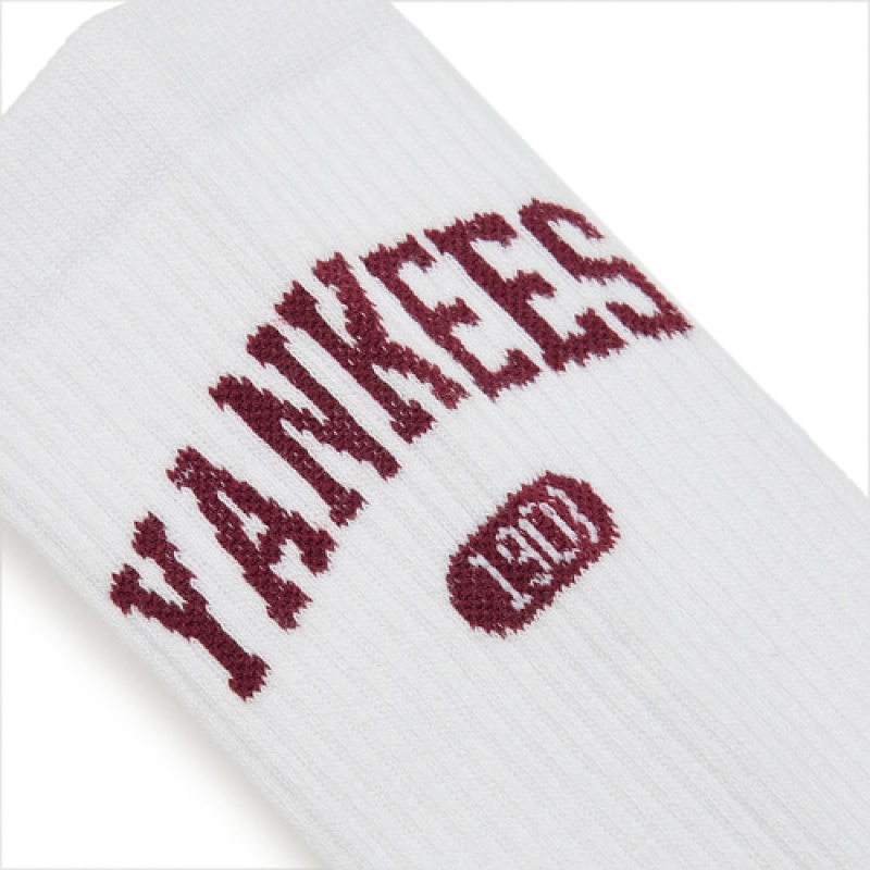 MLB Varsity Lettering Mid Socks White | USA_MLB79922