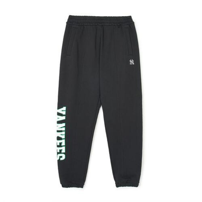 MLB Varsity Logo Track Pants Bottoms Black | USA_MLB43204