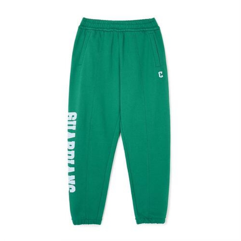 MLB Varsity Logo Track Pants Bottoms Green | USA_MLB58383