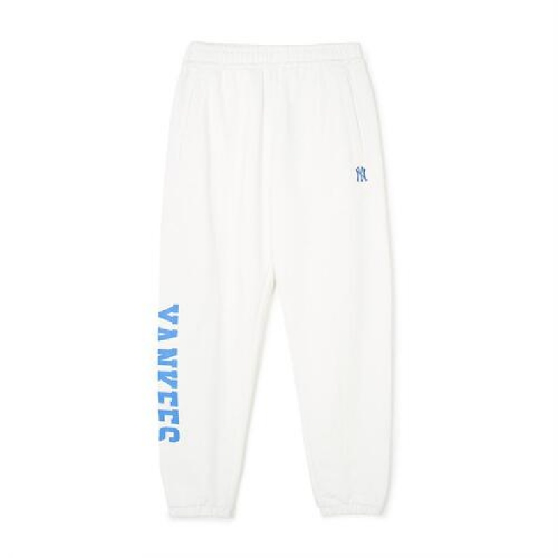 MLB Varsity Logo Track Pants Bottoms White | USA_MLB84248