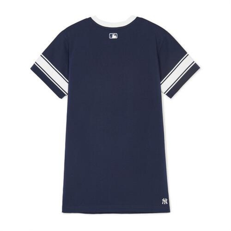 MLB Varsity Number Graphic Dress Tops Navy | USA_MLB35653