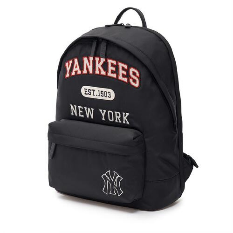 MLB Varsity Nylon Backpacks Black | USA_MLB79411