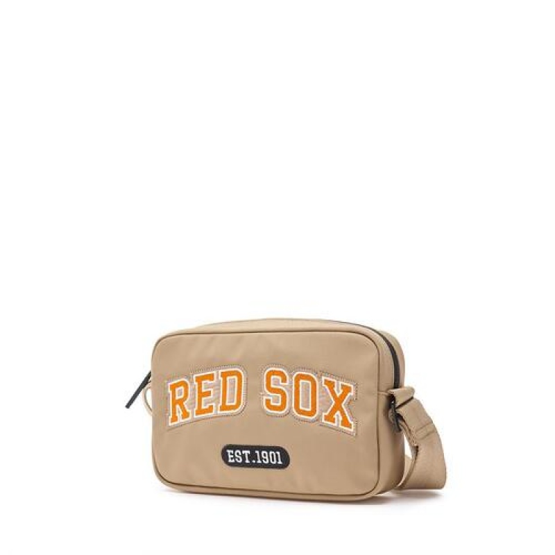 MLB Varsity Nylon Crossbody Bags Beige | USA_MLB51770