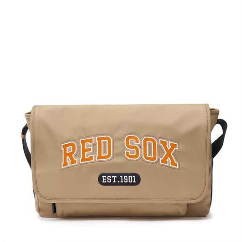 MLB Varsity Nylon Messenger Crossbody Bags Beige | USA_MLB18384