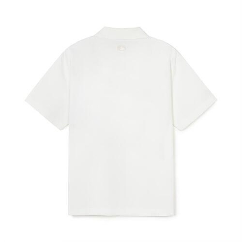 MLB Varsity Over Fit Polo T Shirts White | USA_MLB42318