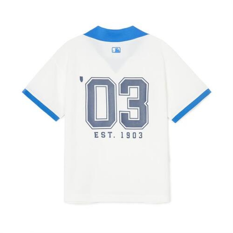 MLB Varsity Pique T-shirt Tops Blue | USA_MLB39540