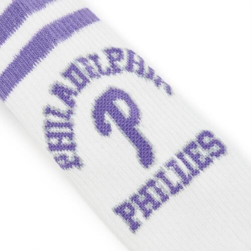 MLB Varsity Point Skate Socks Accessories Purple | USA_MLB77806